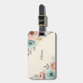Stilvolle Watercolor Sketchy Blume Gepäckanhänger (Vorderseite vertikal)