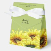 Stilvolle Watercolor Sonnenblume Grüne Hochzeit Geschenkschachtel (Vorderseite)