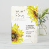 Stilvolle Watercolor Sonnenblumen Polterabend Einladung (Stehend Vorderseite)