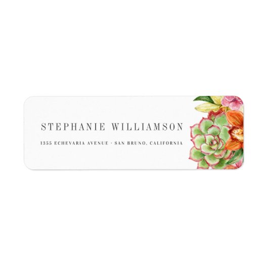 Stilvolle Watercolor Succulents Moderne Hochzeit (Vorne)