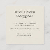 Stilvolle Watercolor Wolf-Blume Quadratische Visitenkarte (Rückseite)