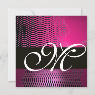 STILVOLLE WAVES MONOGRAM,rosa,lila Amethyst Einladung