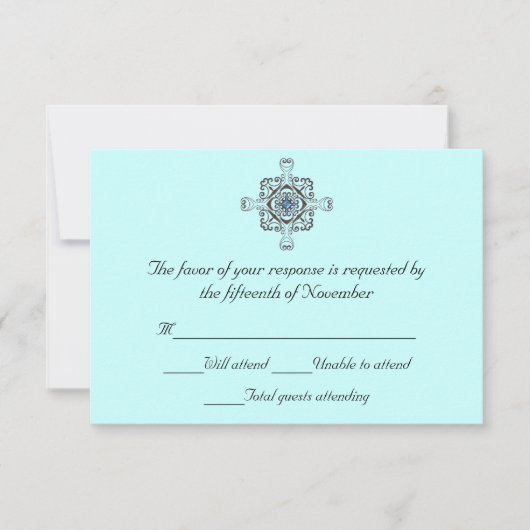 Stilvolle Wedding Response Card RSVP Karte (Vorderseite)