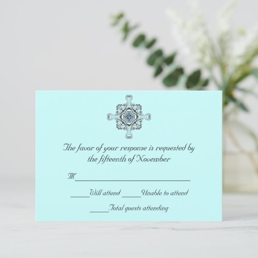 Stilvolle Wedding Response Card RSVP Karte (Stehend Vorderseite)
