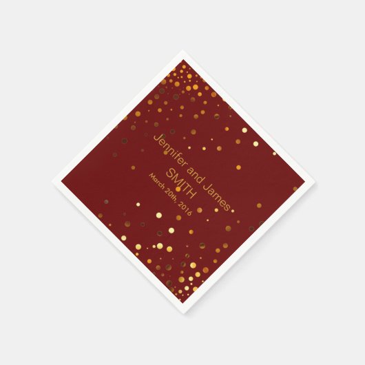 Stilvolle Wedding Table mini Konfetti Gold Brown Serviette (Ecke)