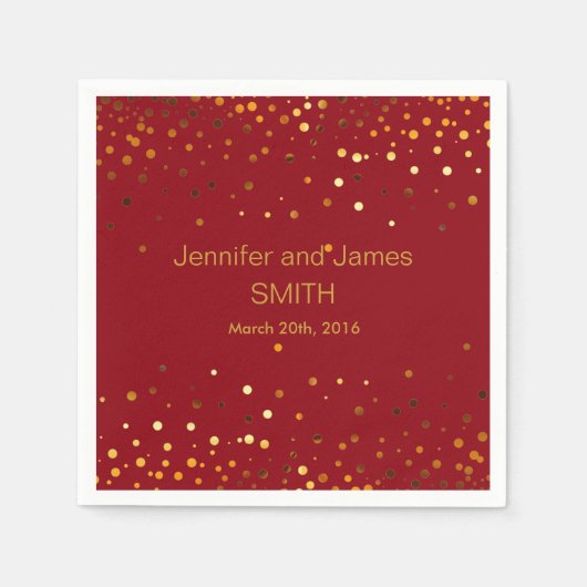 Stilvolle Wedding Table mini Konfetti Gold Brown Serviette (Vorderseite)