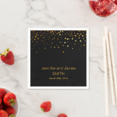 Stilvolle Wedding Table Mini Konfetti Gold Schwarz Serviette (Beispiel)