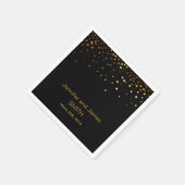 Stilvolle Wedding Table Mini Konfetti Gold Schwarz Serviette (Ecke)
