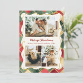 Stilvolle Weihnachten 3 Foto Rotes Grün Kariertes (Stehend Vorderseite)