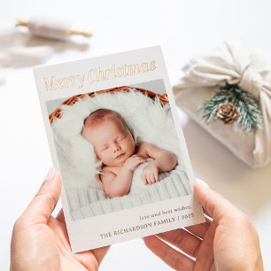 Stilvolle Weihnachten Ein Foto Elegantes Gold Folien Feiertagskarte