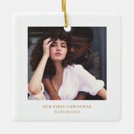 Stilvolle Weihnachten | Minimal Elegant Couple Fot Keramikornament