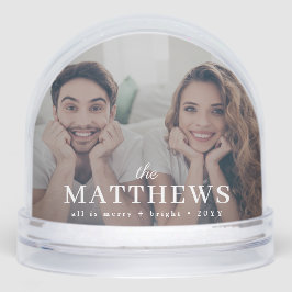 Stilvolle Weihnachten | Minimaler Fun Couple Foto Schneekugeln