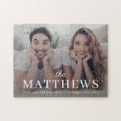 Stilvolle Weihnachten | Minimaler Name Fun Couple Puzzle (Horizontal)