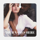 Stilvolle Weihnachten | Minimales Couple Foto Ornament Aus Metall (Rückseite)