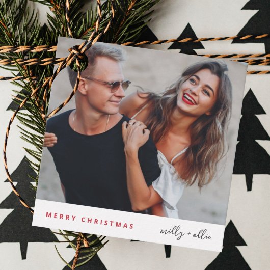 Stilvolle Weihnachten | Modernes, trendy Couple Fo Geschenkanhänger