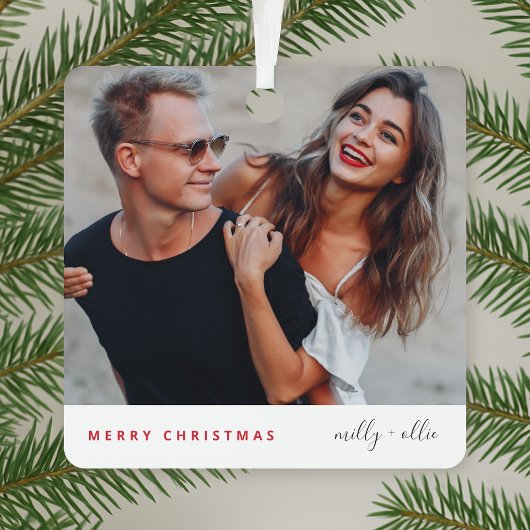 Stilvolle Weihnachten | Modernes, trendy Couple Fo Ornament Aus Metall