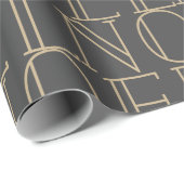 Stilvolle WEIHNACHTEN Muster Dunkelgrau & Gold Url Geschenkpapier (Rolleneckpunkt)