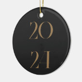 Stilvolle Weihnachten Vintager Text, 2024 Keramik Ornament (Links)