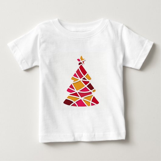 Stilvolle Weihnachtsbaum der modernen Kunst Baby T-shirt (Vorderseite)