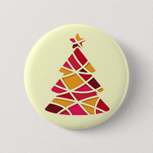 Stilvolle Weihnachtsbaum der modernen Kunst Button