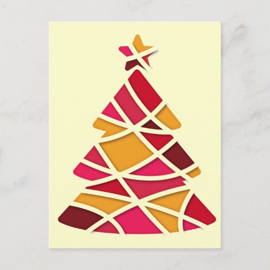 Stilvolle Weihnachtsbaum der modernen Kunst Feiertagspostkarte (Vorderseite)
