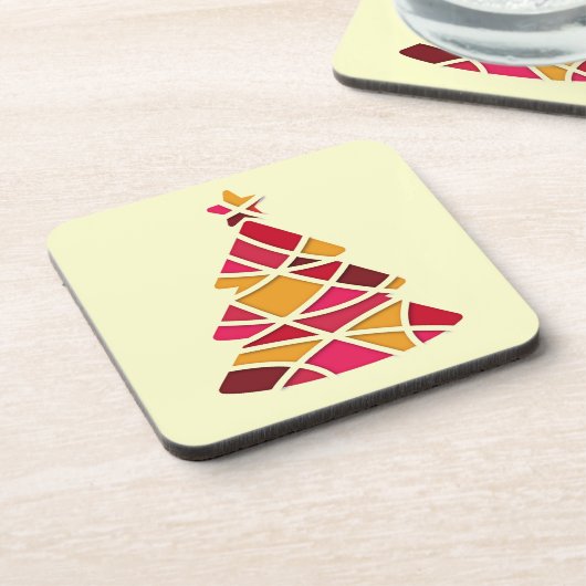 Stilvolle Weihnachtsbaum der modernen Kunst Untersetzer (Linke Seite)