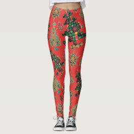 Stilvolle Weihnachtsbaum Jewel Bling Cinnabar Leggings