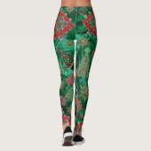 Stilvolle Weihnachtsbaum Jewel Bling Malachite Leggings (Rückseite)