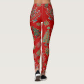 Stilvolle Weihnachtsbaum Jewel Bling Red Leggings (Rückseite)
