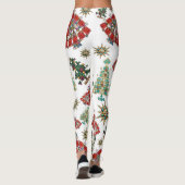 Stilvolle Weihnachtsbaum Jewel Muster Schlicht Whi Leggings (Rückseite)