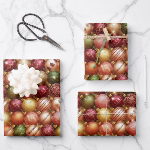 Stilvolle Weihnachtsbaum-Kugeln Dekorationen Urlau Geschenkpapier Set