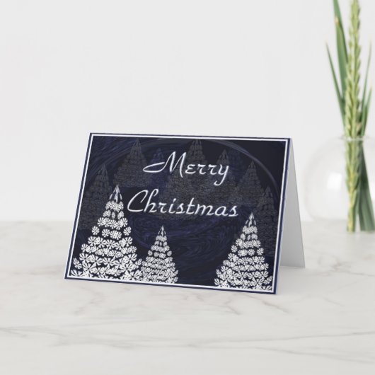 Stilvolle Weihnachtsbäume Feiertagskarte (Vorderseite)