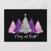 Stilvolle Weihnachtsbäume im Glitzer - Monografie Postkarte (Vorderseite)