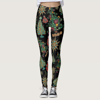 Stilvolle Weihnachtsbaume Jewel Bling Leggings