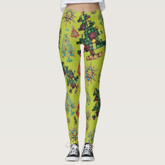 Stilvolle Weihnachtsbaume Jewel Bling Leggings
