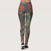 Stilvolle Weihnachtsbaume Jewel Bling Leggings (Rückseite)