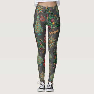 Stilvolle Weihnachtsbaume Jewel Bling Leggings