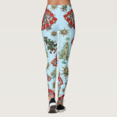 Stilvolle Weihnachtsbaume Jewel Bling Leggings (Rückseite)