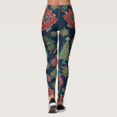 Stilvolle Weihnachtsbaume Jewel Bling Leggings (Rückseite)