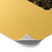 Stilvolle Weihnachtsbaume. Schwarz und Gold. Poster (Ecke)