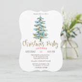 Stilvolle Weihnachtsbaumfirma Teil Einladung (Stehend Vorderseite)