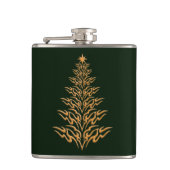 Stilvolle Weihnachtsbaumflasche Flachmann (Vorderseite)