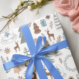 Stilvolle Weihnachtsbaumschneeflocke Geschenkpapier
