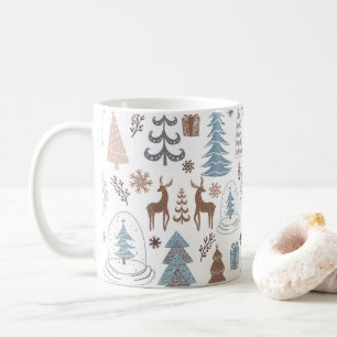 Stilvolle Weihnachtsbaumschneeflocke Kaffeetasse