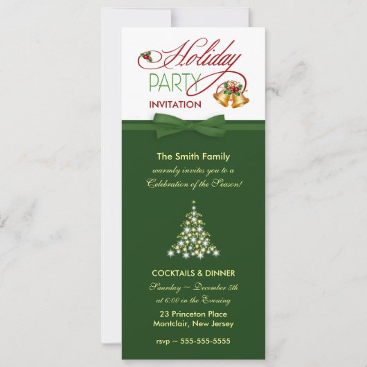 Stilvolle Weihnachtsfeier Einladungen (Vorderseite)