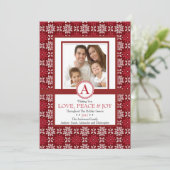 Stilvolle Weihnachtsfotokarte Rot Einladung (Stehend Vorderseite)