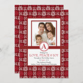 Stilvolle Weihnachtsfotokarte Rot Einladung (Vorne/Hinten)