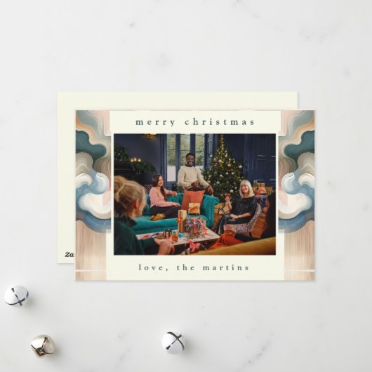 Stilvolle Weihnachtskarte für Abstrakte Foto Feiertagskarte (Vorderseite/Rückseite Beispiel)