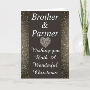 Stilvolle Weihnachtskarte für Bruder und Partner Feiertagskarte