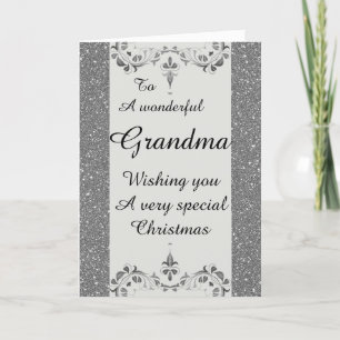 Stilvolle Weihnachtskarte Wonderful Oma Feiertagskarte